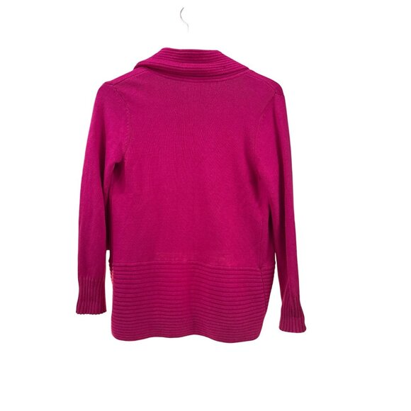 Chicos Roxanne Rib Cocoon Sweater Pink  Womens Size 0 SMALL Open Front Cardigan - Picture 2 of 4